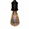 GloboStar Λάμπα LED Long Filament E27 ST64 Αχλάδι 3D Galaxy Effect 3W : 1