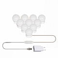 GloboStar LED Lighting Garland With 10 Globes For Mirror 8W With USB Power Cable & Built-in Color Changing Controller : 1