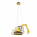 GloboStar EXCAVATOR Children's Hanging Ceiling Lamp Single Light E27 Yellow PVC : 1