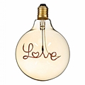 GloboStar LED Λάμπα LOVE Filament E27 G125 Γλόμπος 2.4W Κόκκινο Φως : 1