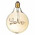 GloboStar LED Lamp LOVE Filament E27 G125 Globe 2.4W 99252 : 1