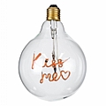 GloboStar LED Λάμπα KISS ME Filament E27 G125 Γλόμπος 4W Ροζ Φως : 1