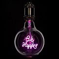 GloboStar LED Λάμπα BE HAPPY Filament E27 G125 Γλόμπος 4W Ροζ Φως : 2