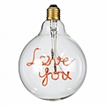 GloboStar LED Λάμπα LOVE YOU Filament E27 G125 Γλόμπος 4W Κόκκινο Φως : 1