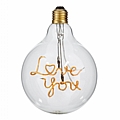 GloboStar LED Λάμπα LOVE YOU Filament E27 G125 Γλόμπος 4W : 1