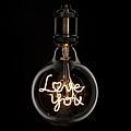 GloboStar LED Λάμπα LOVE YOU Filament E27 G125 Γλόμπος 4W : 2