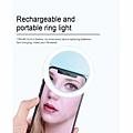 Selfie Ring Light LED Μαύρο Για Smart Phone Με Επαναφορτιζόμενη Μπαταρία  : 4